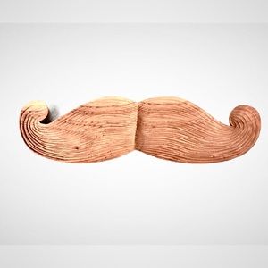Mustache Trinket grooming tray Hand-carved Wooden
